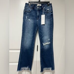 Risen Dark wash, distressed, cropped Jeans